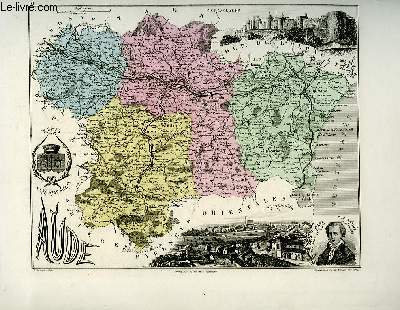 1 carte grave en couleurs de l'Aude - N10