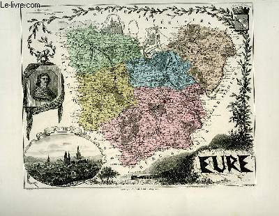 1 carte grave en couleurs de l'Eure - N26