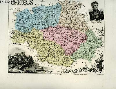 1 carte grave en couleurs du Gers - N31