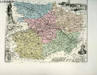 1 carte gravée en couleurs du Maine et Loire - N°48