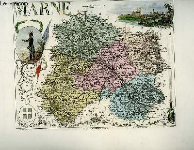 1 carte grave en couleurs de la Marne - N50