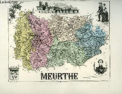 1 carte gravée en couleurs de la Meurthe - N°53