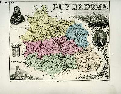 1 carte grave en couleurs du Puy de Dme - N62