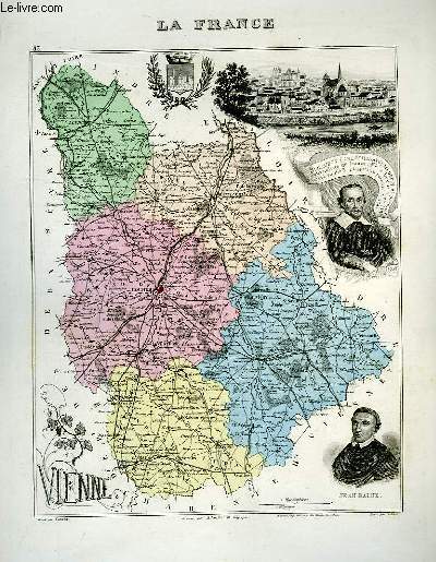1 carte grave en couleurs de la Vienne - N83