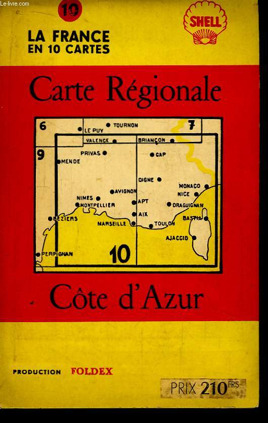 Carte Rgionale N10 : Cte d'Azur.
