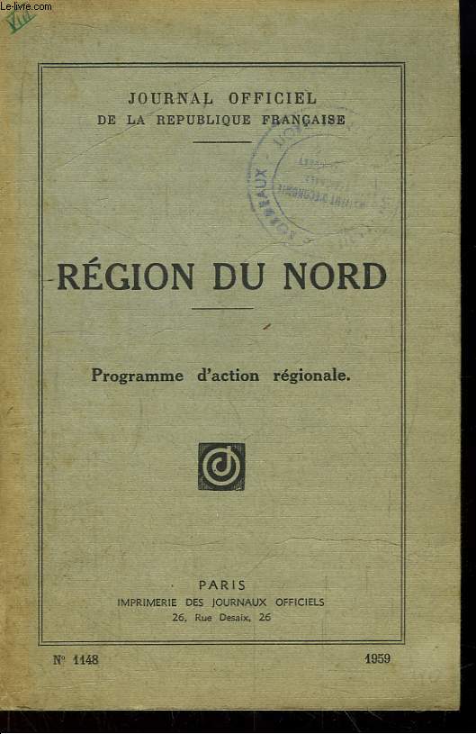 Région du Nord. Programme d'Action Régionale. Brochure n°1148