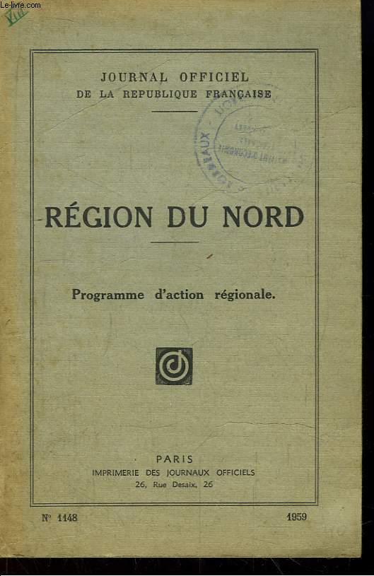 Rgion du Nord. Programme d'Action Rgionale. Brochure n1148