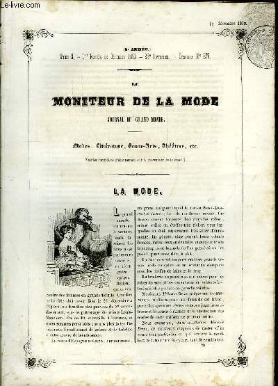 Le Moniteur de la Mode. 25e livraison - Gravure n277. TOME X