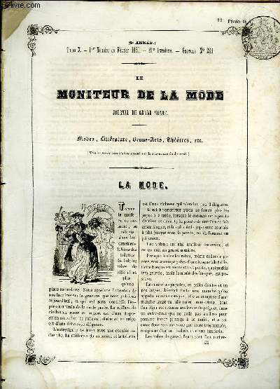Le Moniteur de la Mode. 31e livraison - Gravure n283. TOME X