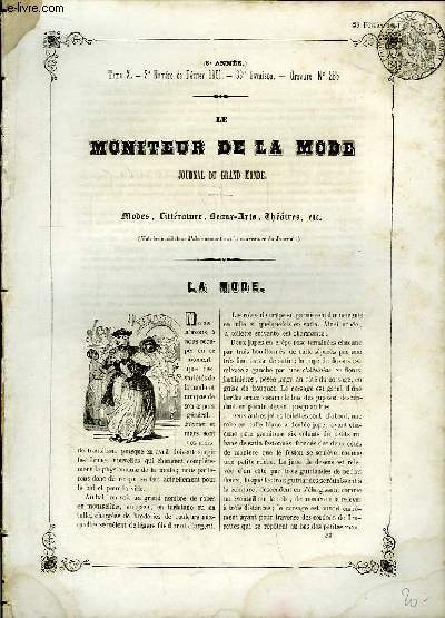 Le Moniteur de la Mode. 33e livraison - Gravure n285. TOME X
