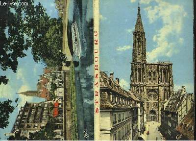 Carnet dpliant de 10 cartes postales de Strasbourg. Place Klber, Pont Saint Nicolas, Horloge Astronomique de Strasbourg ...