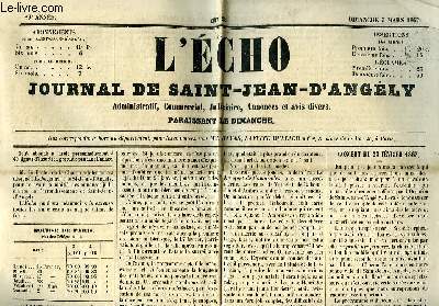L'Echo - Journal de Saint-Jean-d'Angly N9 - 29e anne.