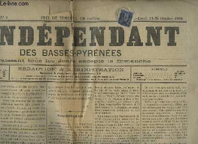L'Indépendant des Basses-Pyrénées. N°8 - 14e année