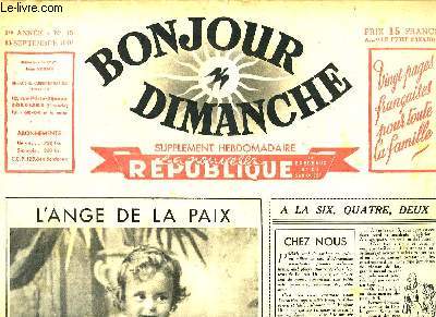 Bonjour Dimanche N15 - 1e anne : L'Ange de la Paix.