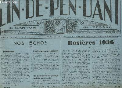 L'Indpendant du Canton de Pessac N65 - 2e anne : Rosires 1936 - Granx Prix J. Grossard - Les leons d'un scrutin ...