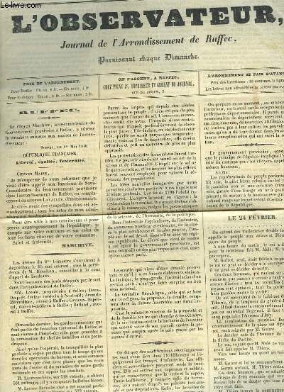 L'Observateur - Journal de l'Arrondissement de Ruffee. N223