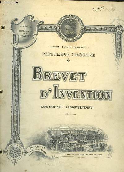 Brevet d'Invention N418748 : Dispositif de Bouchon ne permettant que de verser le liquide authentique primitivement mis dans les bouteilles ou autres rcipients.