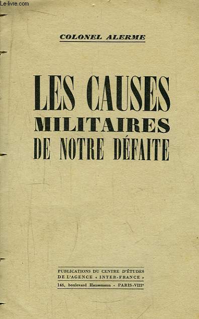 Les Causes Militaires de notre Dfaite