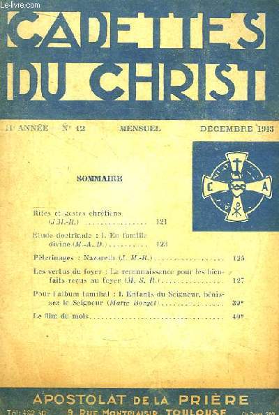 Cadettes du Christ N12 - 11e anne : Rite