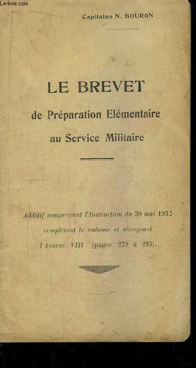 Le Brevet de Prparation Elmentaire au Service Militaire