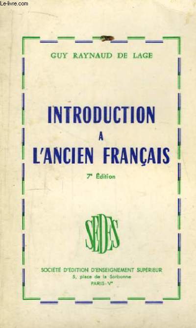 Introduction  l'Ancien Franais.