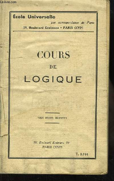 Cours de Logique.