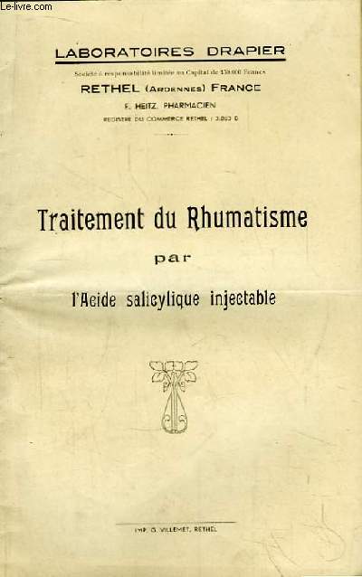 Traitement du Rhumatisme par l'Acide salicylique injectable.