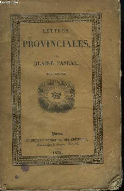Lettres Provinciales. TOME 2nd.