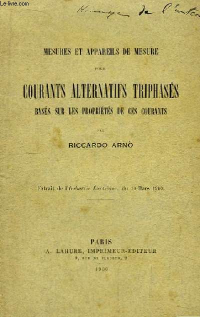 Mesures et Appareils de mesure pour Courants Alternatifs Triphass, bass sur les proprits de ces courants.