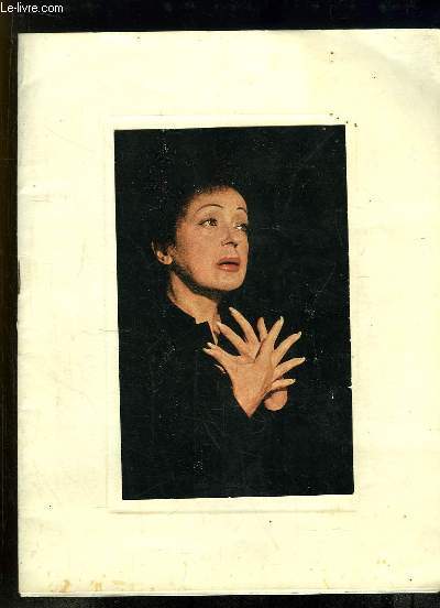 Programme d'une soire de Gala, avec Edith Piaf, avec Marc Bonel  l'accordon.