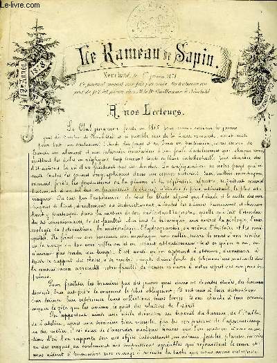 Le Rameau de Sapin 12me anne - 1878. Complet de ses 12 livraisons : Les Gupes - Le Grand Duc et l'Aigle - Un nid de msanges.