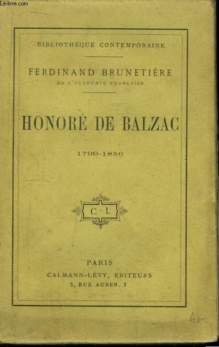 Honor de Balzac 1799 - 1850