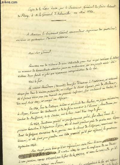 Dossier Militaire Jeandreau. Dserteur et Pension. Saint Caprais de Bordeaux. Jurisprudence du Conseil d'Etat, Recherche.