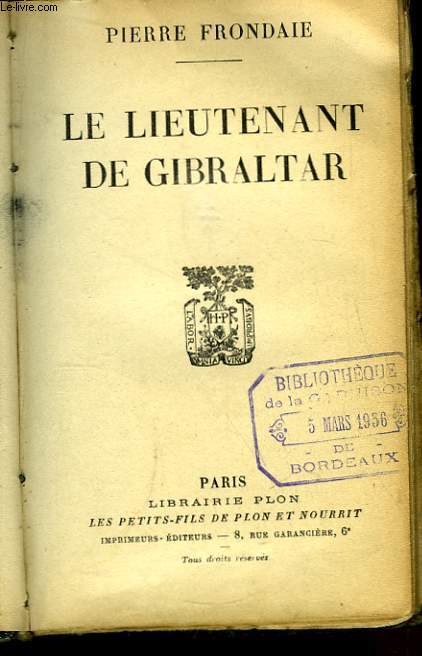 Le Lieutenant de Gibraltar.