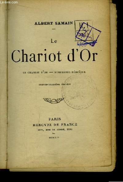 Le Chariot d'Or. Symphonie hroque.