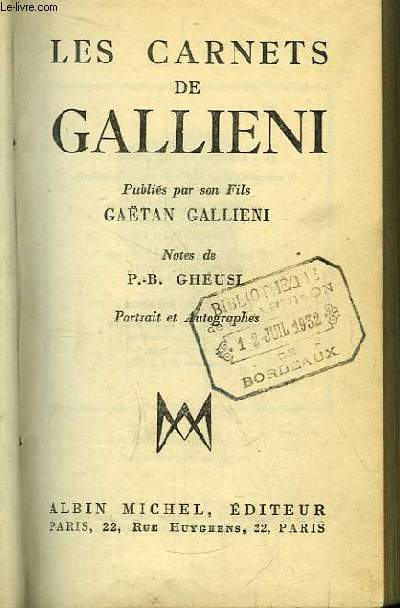 Les Carnets de Gallieni.