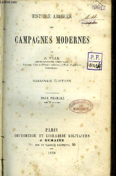 Histoire Abrge des Campagnes Modernes. TOME 1er