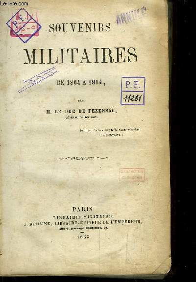 Souvenirs Militaires de 1804  1814