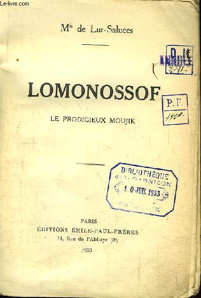 Lomonossof. Le prodigieux Moujik.