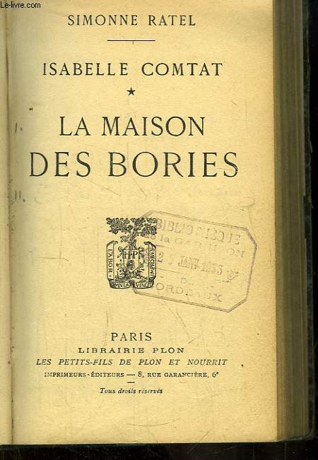 Isabelle Comtat. TOME 1 : La Maison des Bories.