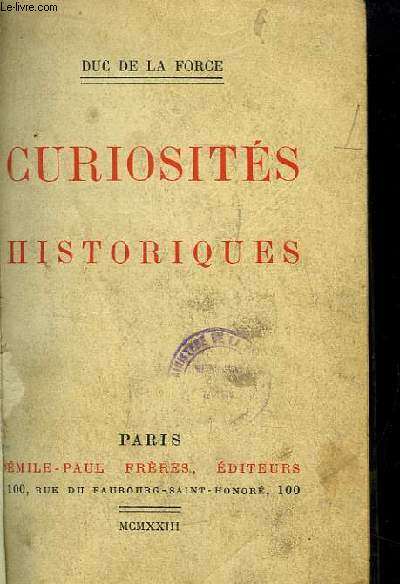 Curiosits Historiques.