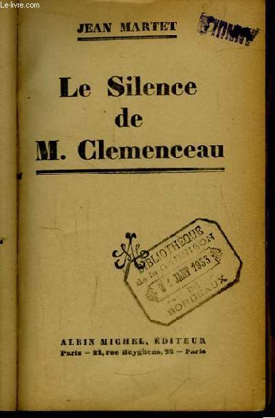 Le Silence de M. Clmenceau