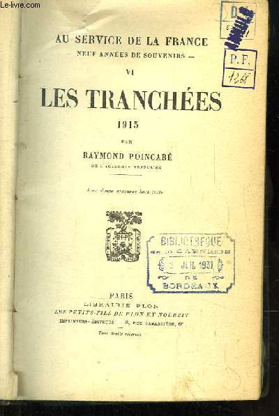 Les Tranches 1915. Au Service de la France NVI