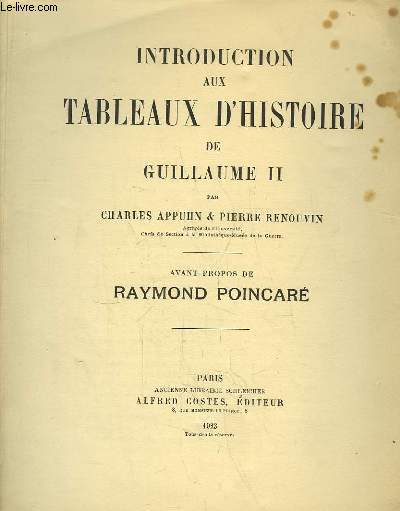 Introduction aux Tableaux d'Histoire de Guillaume II.