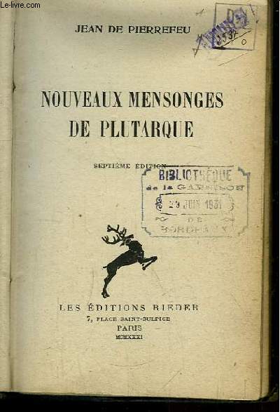 Nouveaux mensonges de Plutarque.