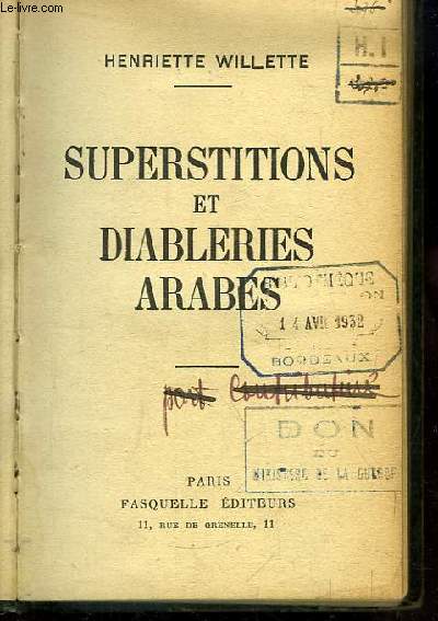 Superstitions et Diableries Arabes