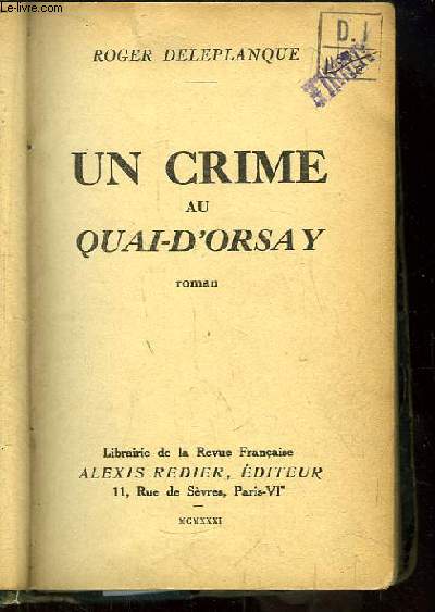 Un crime du Quai-d'Orsay