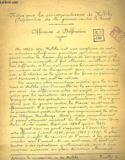 Notes sur la correspondance de Moltke (Prparation de la guerre contre la France)