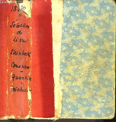 Slection du Livre. Hiver 1955, TOME 1 : A l'Est d'Eden, de John Steinbeck - Le Monde du Silence, de Cousteau et Dumas - Araigne, ma mie, par P. Quentin - Les ponts de Toko-Ri, par Michener.