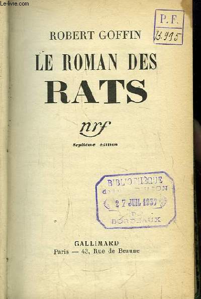 Le roman des rats.